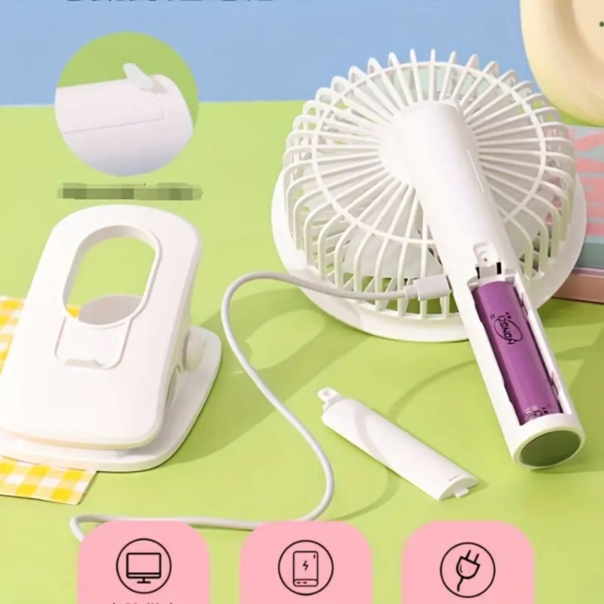 Mini Ανεμιστήρας USB Diandi DD-8025 με Κλιπ & Φωτισμό