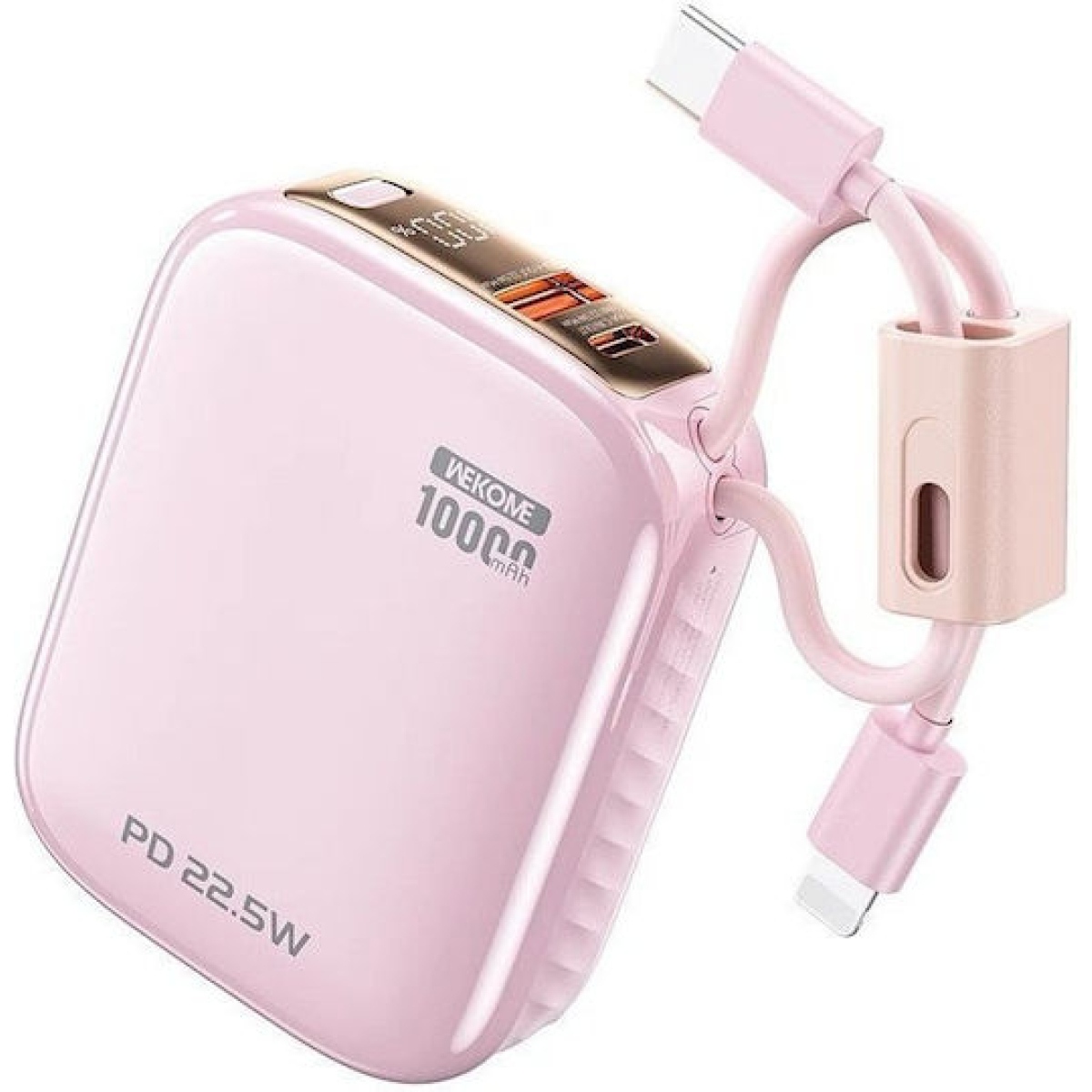 Power Bank 10000mAh 22.5W Με Ενσωματωμένα Καλώδια Type-C Και Lightning Wekome F97 - Image 3