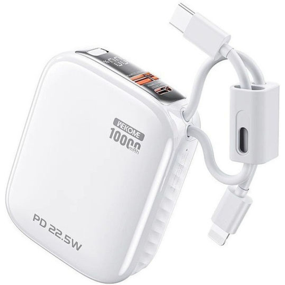 Power Bank 10000mAh 22.5W Με Ενσωματωμένα Καλώδια Type-C Και Lightning Wekome F97 - Image 4