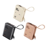 Power Bank Ταχείας Φόρτισης 20000mAh 65W Με Ενσωματωμένο Type-C Καλώδιο Wekome WP-117
