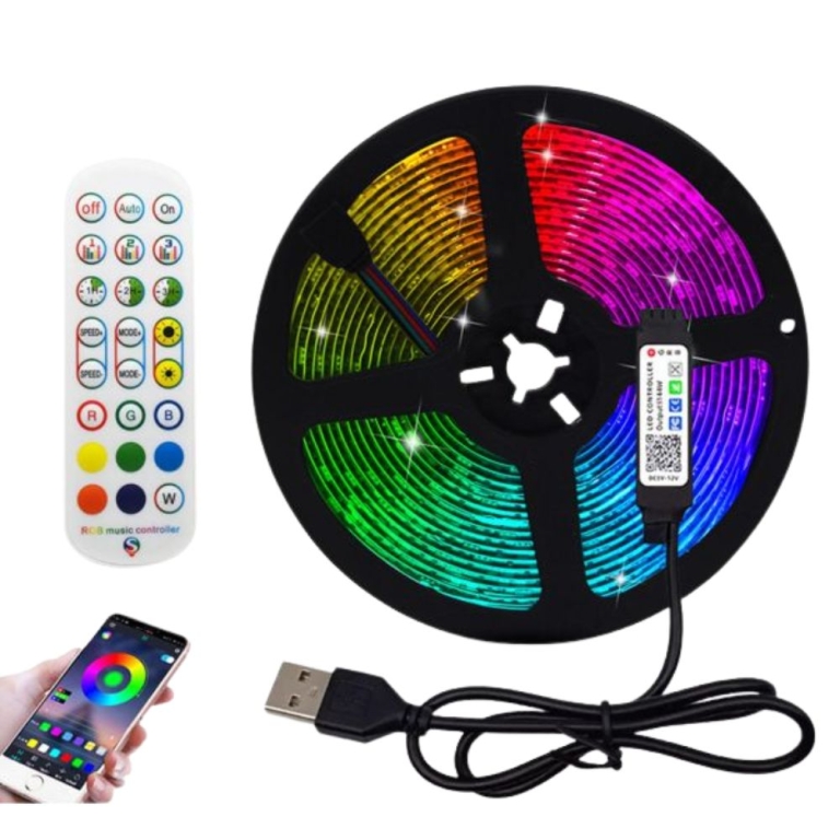 RiXME RGB LED Ταινία 5m με App Control & Τηλεχειριστήριο USB 5V