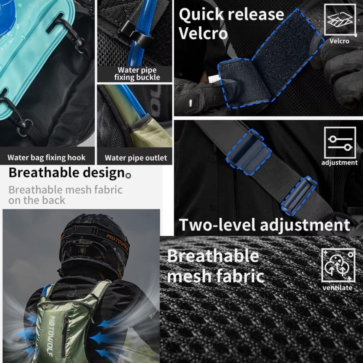 Σακίδιο Πλάτης Motowolf MB7 6L για Μηχανή & Ποδήλατο