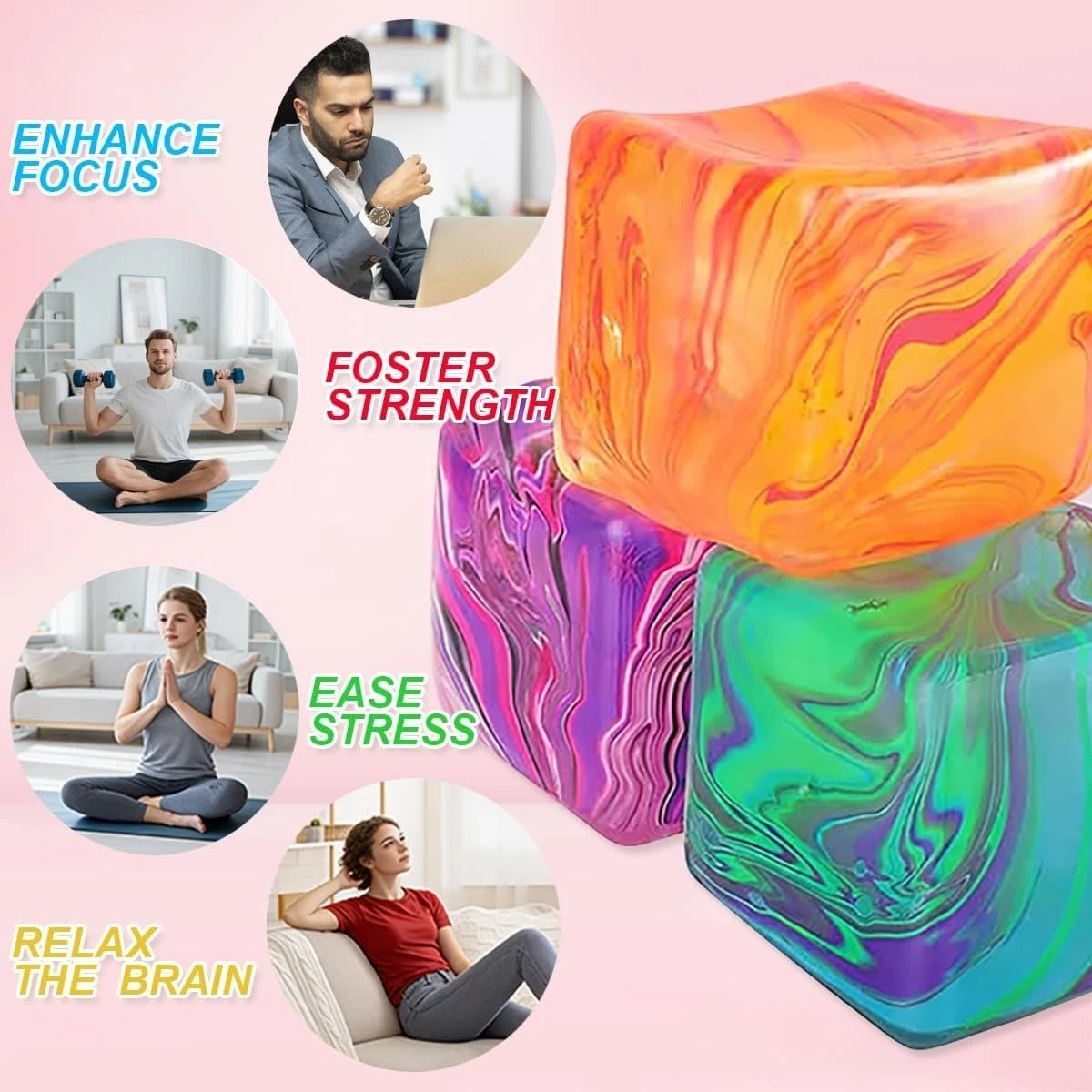Squishy Παιχνίδι Anti-Stress Κύβος Cube Squeeze - Image 9
