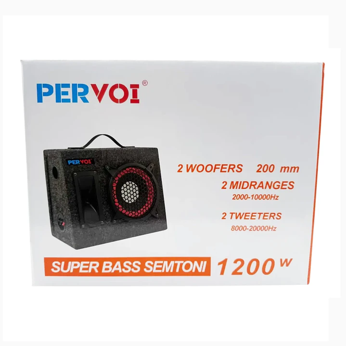 Subwoofer Αυτοκινήτου 1200W Με Διπλά Γούφερ 8" Pervoi - Image 2