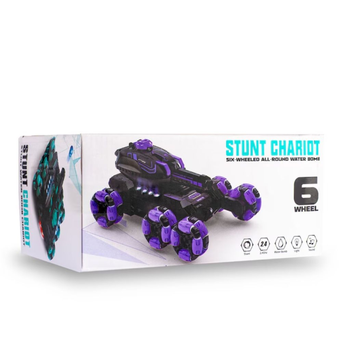 Τηλεκατευθυνόμενο Stunt Chariot 6x6 με Water Bomb, Χειριστήριο, Drift & Φώτα LED