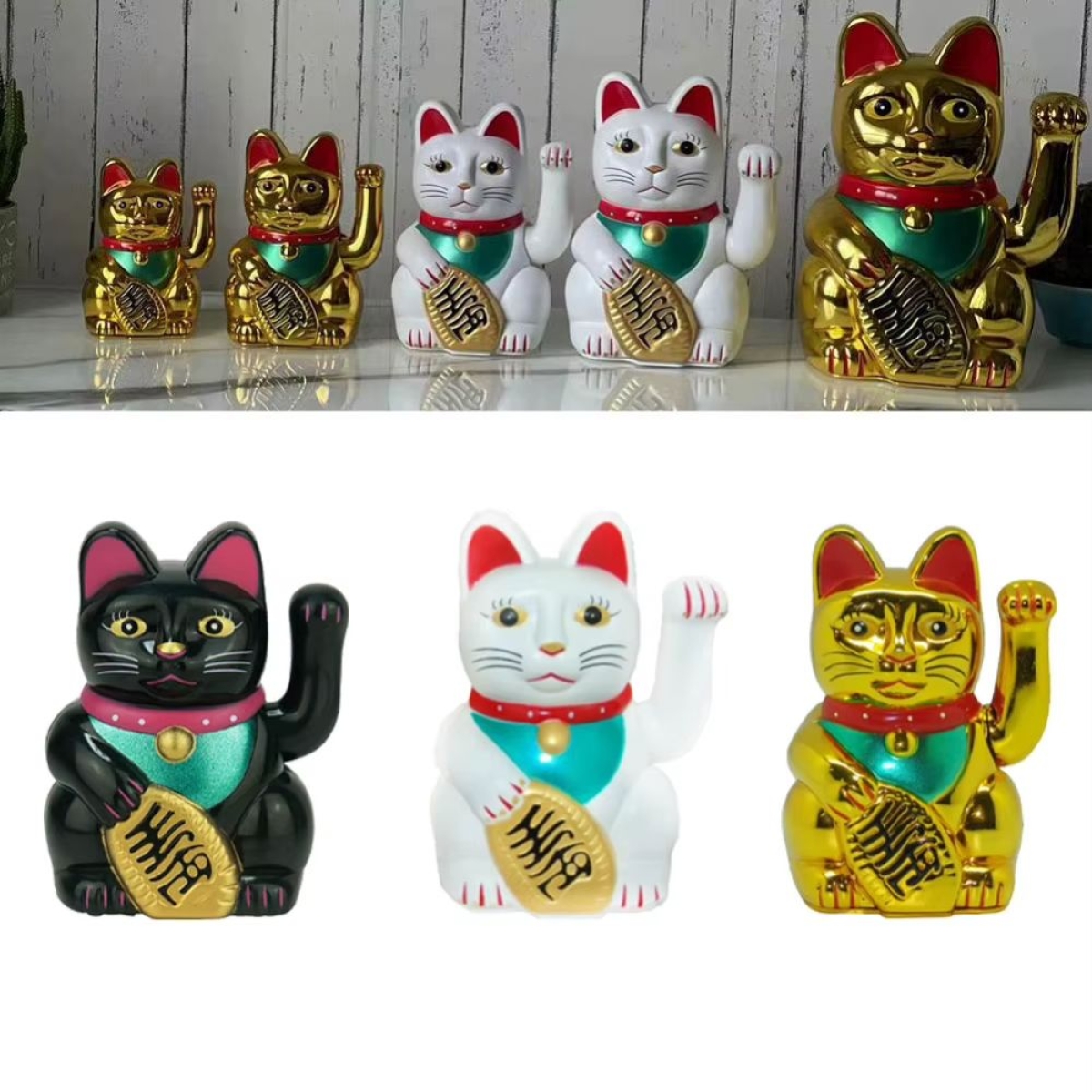 Τυχερή Γάτα Maneki Neko με Κινούμενο Χέρι