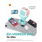 Ugreen Φορτιστής Χωρίς Καλώδιο 220V 65W, USB-A, 2xUSB-C Nexode UNO Robot GaN Γαλάζιο/Ροζ CD361 / 35855 - Image 3