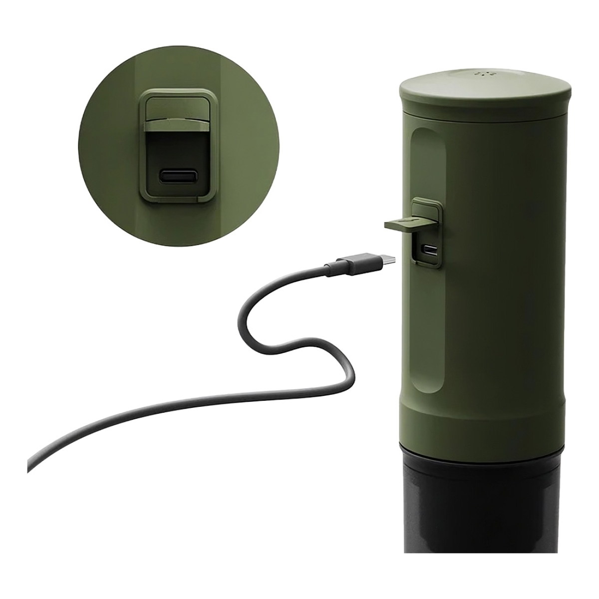 OUTIN NANO Επαναφορτιζόμενη Φορητή Μηχανή Espresso 20bar 12V/24V 80ml Forest Green OTEM-01-FG - Image 2