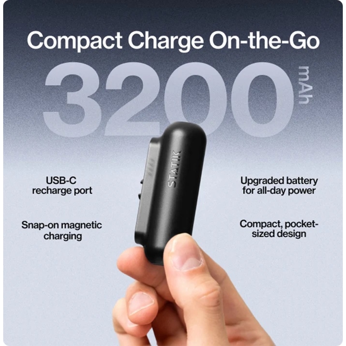 STATIK SNAP-N-CHARGE Universal Powerbank 10W PUP-0373-V2-BLK - Image 3