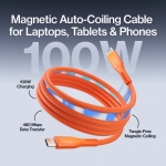 STATIK MAGSTACK PRO Καλώδιο Φόρτισης USB-C σε USB-C 1m (3,3ft) Blaze Orange PUP-0550-3FT-ORG - Image 3