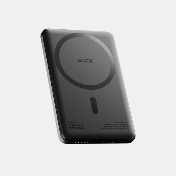Statik State Portable Charger Power Bank 5000mAh Συμβατό με MagSafe 15W Black PUP-0431-V2-BLK