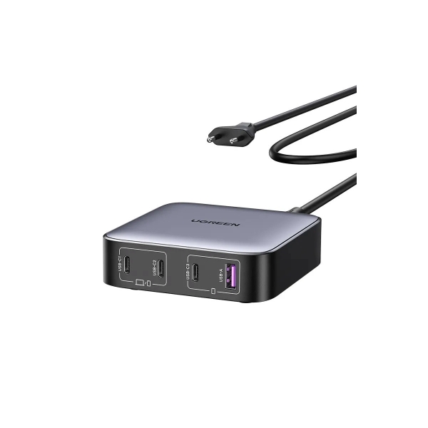 Ugreen Βάση Φόρτισης GaN με Θύρα USB-A και 3 Θύρες USB-C 100W Power Delivery / Quick Charge 4.0 σε Μαύρο χρώμα (Nexode CD328)