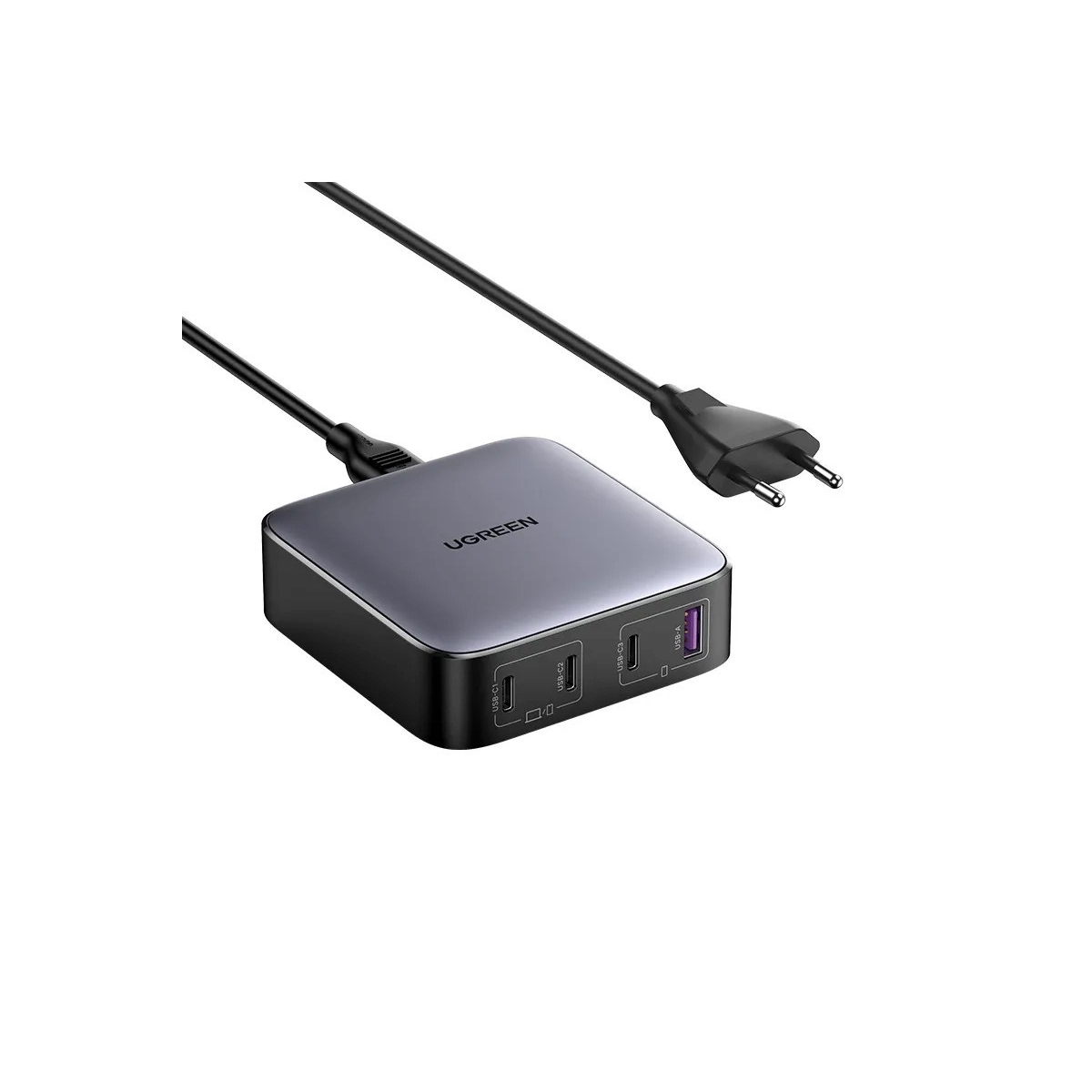 Ugreen Βάση Φόρτισης GaN με Θύρα USB-A και 3 Θύρες USB-C 100W Power Delivery / Quick Charge 4.0 σε Μαύρο χρώμα (Nexode CD328) - Image 2