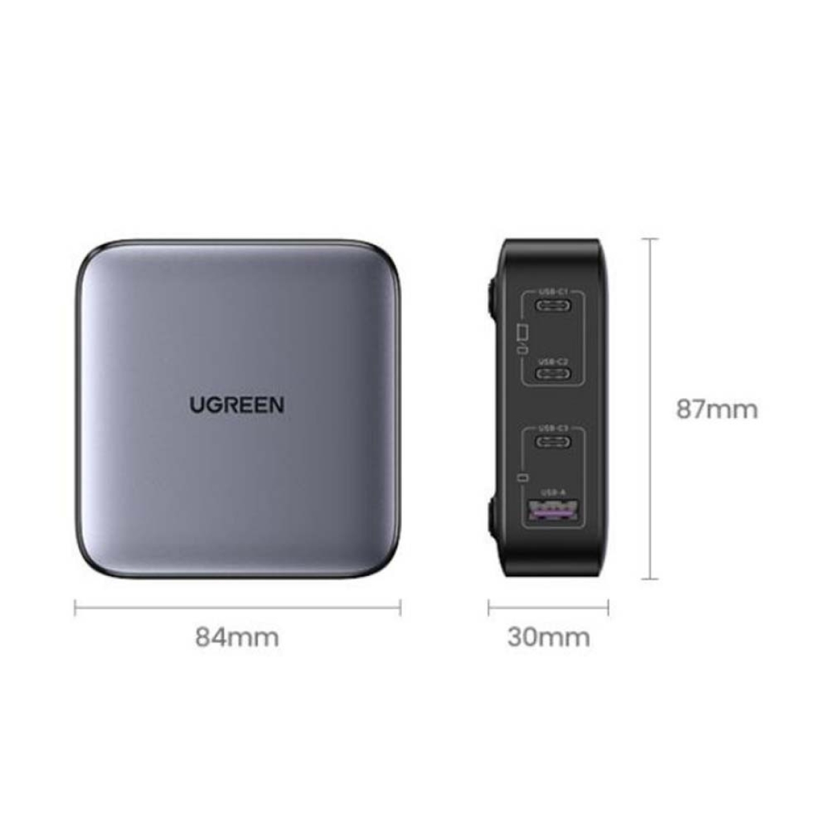 Ugreen Βάση Φόρτισης GaN με Θύρα USB-A και 3 Θύρες USB-C 100W Power Delivery / Quick Charge 4.0 σε Μαύρο χρώμα (Nexode CD328) - Image 4
