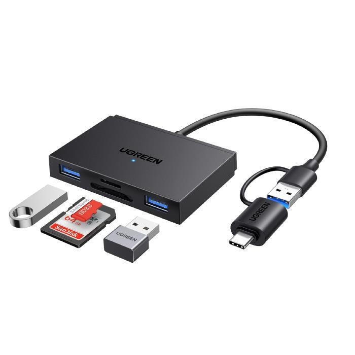 Ugreen Card Reader Type-C για SD/microSD Γκρι - Image 2