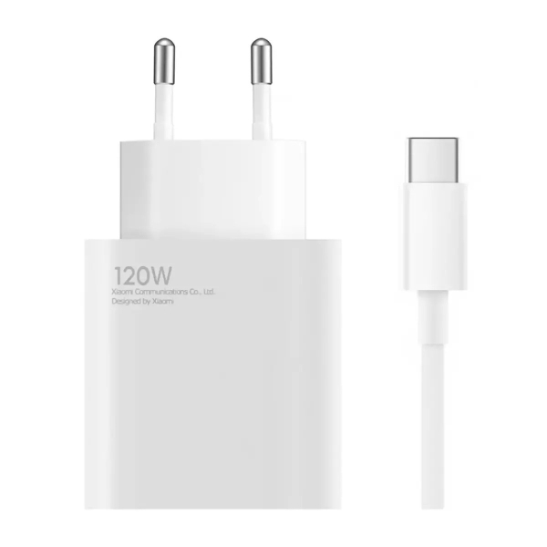 Xiaomi Φορτιστής 1xUSB-A 120W Power Delivery και Καλώδιο USB-C Λευκός (HyperCharge Combo)
