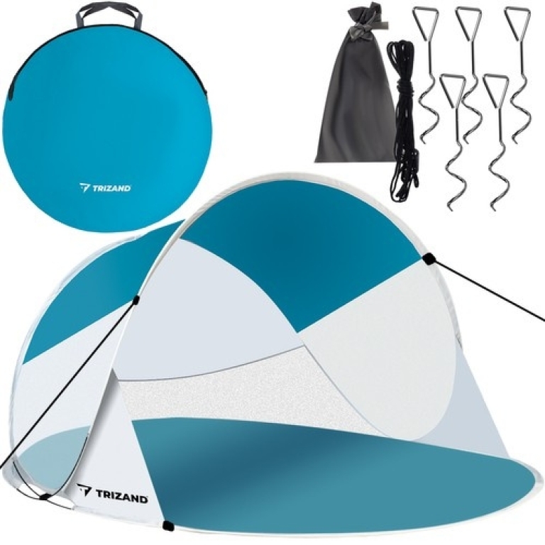 Σκηνή Παραλίας 2 Ατόμων Αυτόματη Pop Up 190x120x90 cm Τιρκουάζ Λευκό 00020974