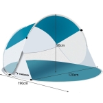 Σκηνή Παραλίας 2 Ατόμων Αυτόματη Pop Up 190x120x90 cm Τιρκουάζ Λευκό 00020974 - Image 2