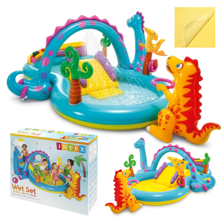 Intex Dinoland Play Center Παιδική Πισίνα 280lt Φουσκωτή 302x229x112εκ. Η Χώρα των Δεινοσαύρων 00027001