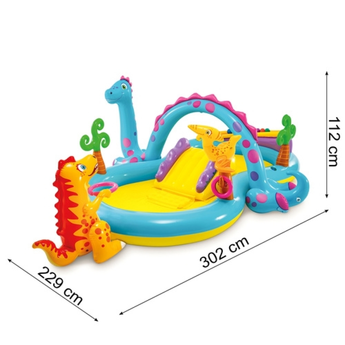 Intex Dinoland Play Center Παιδική Πισίνα 280lt Φουσκωτή 302x229x112εκ. Η Χώρα των Δεινοσαύρων 00027001 - Image 2