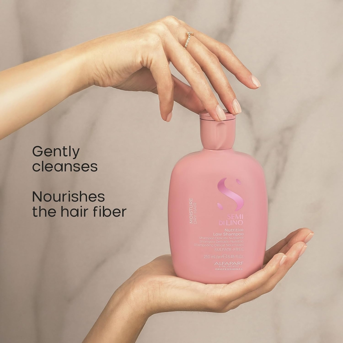 Alfaparf Milano Semi Di Lino Moisture Nutritive Low Σαμπουάν Αναδόμησης/Θρέψης για Ξηρά Μαλλιά 250ml - Image 2