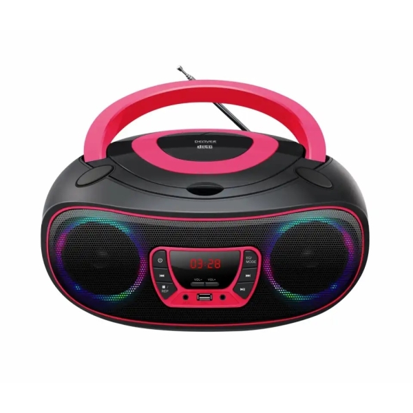 Denver Φορητό Ηχοσύστημα με Bluetooth / CD / USB / Ραδιόφωνο / AUX-In Ροζ/Μαύρο TCL-212BTP PINK