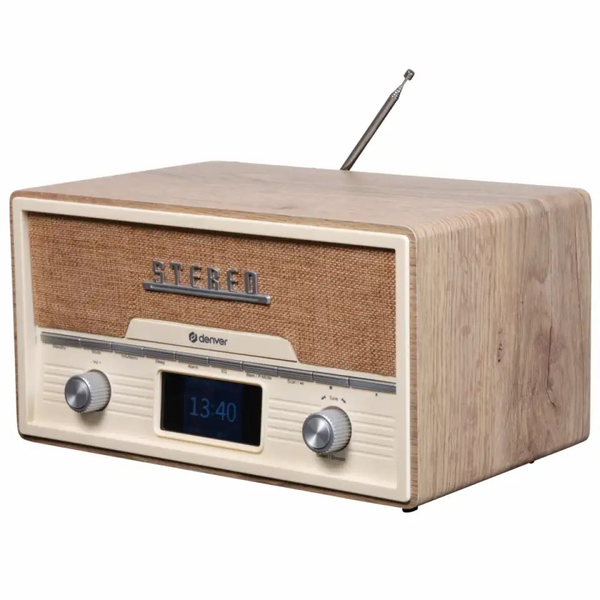 Denver Retro Επιτραπέζιο Ραδιόφωνο Ρεύματος DAB+/FM radio, CD player Καφέ MDA-525LW LIGHT WOOD - Image 2