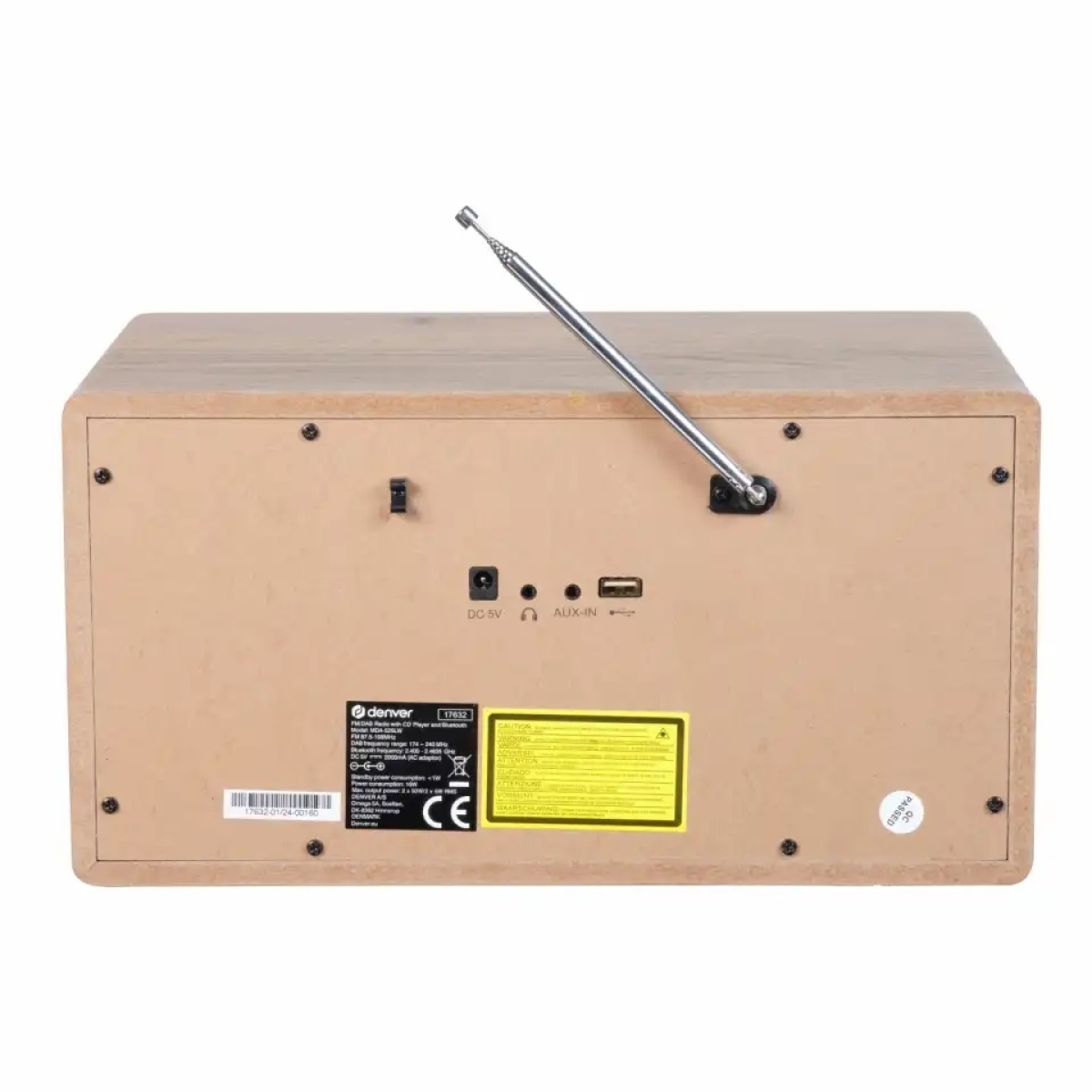 Denver Retro Επιτραπέζιο Ραδιόφωνο Ρεύματος DAB+/FM radio, CD player Καφέ MDA-525LW LIGHT WOOD - Image 3