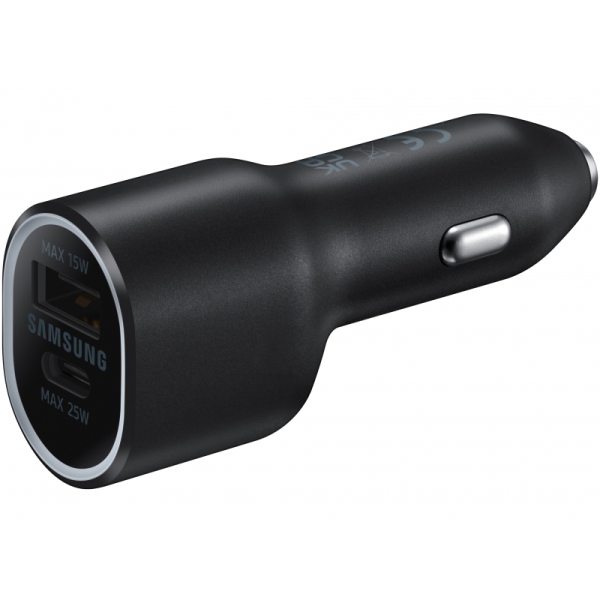 Samsung Φορτιστής Αυτοκινήτου 40W με Θύρες: 1xUSB 1xType-C Μαύρος
