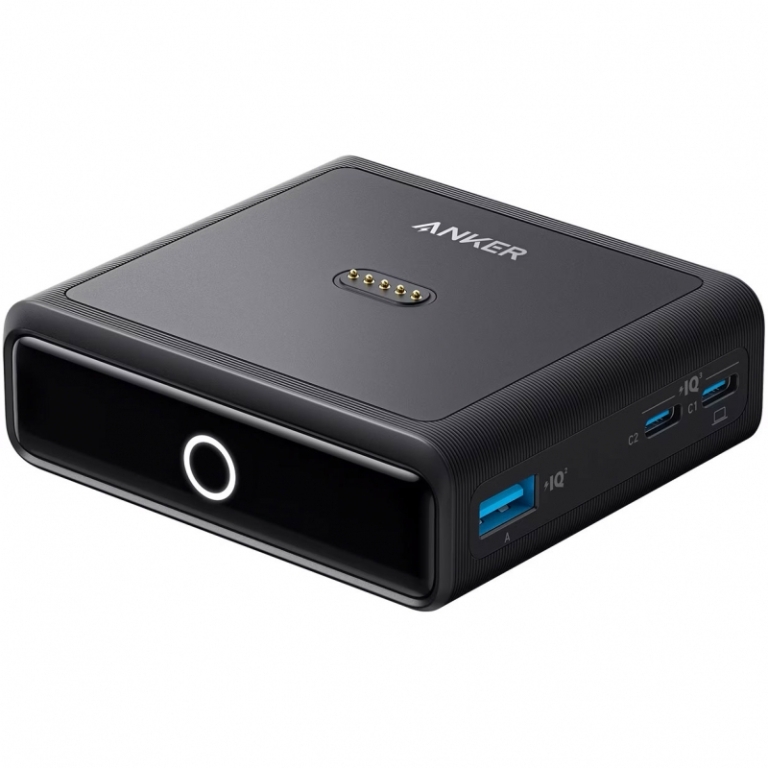 Anker Βάση Φόρτισης με Θύρα USB-A και 2 Θύρες USB-C 100W Power Delivery σε Μαύρο χρώμα (Prime)