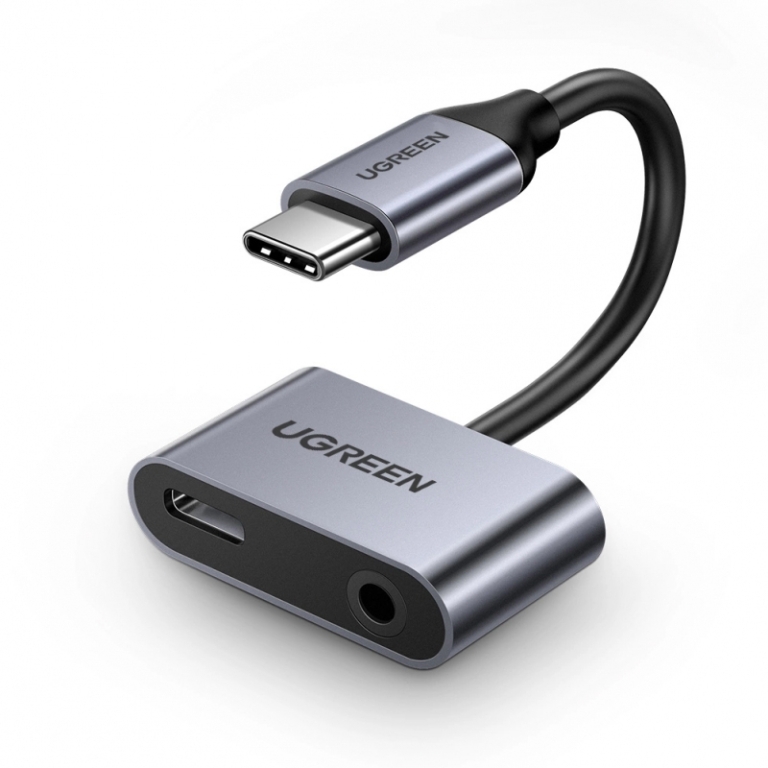Ugreen Μετατροπέας USB-C male σε 3.5mm / USB-C female Γκρι 1τμχ 50596