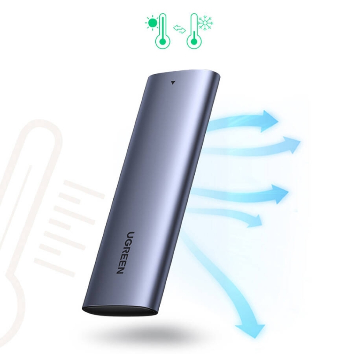 Ugreen CM400 Θήκη για Σκληρό Δίσκο M.2 SATA III με σύνδεση Type-C σε Γκρι χρώμα - Image 4