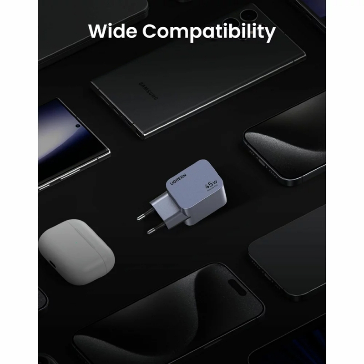 Ugreen Φορτιστής Χωρίς Καλώδιο GaN με 2 Θύρες USB-C 45W Power Delivery / Quick Charge 3.0 Γκρι (Nexode Pro) - Image 4