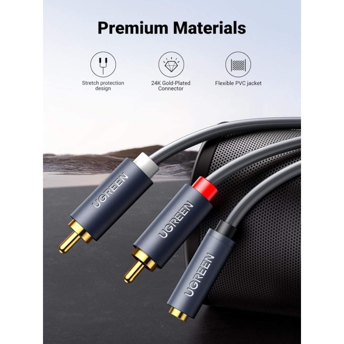 Ugreen Καλώδιο Ήχου 3.5mm female - RCA male Μαύρο 1m 10588 - Image 2