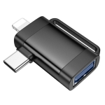 Hoco OTG 2in1 Μετατροπέας Lightning / USB-C male σε USB-A female 1τμχ - Image 4