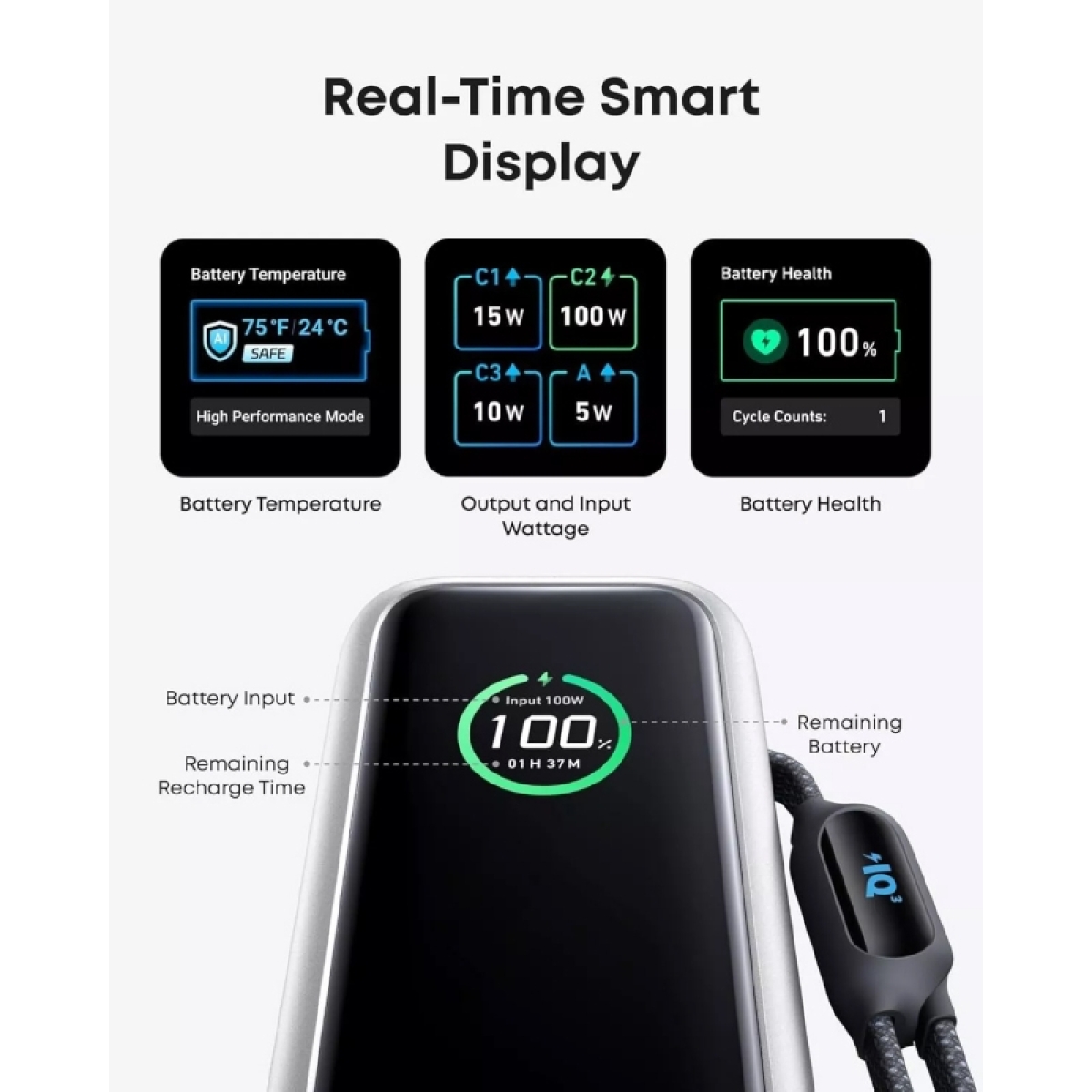 Anker Zolo Power Bank 25000mAh 165W με Θύρα USB-A Ασημί - Image 4