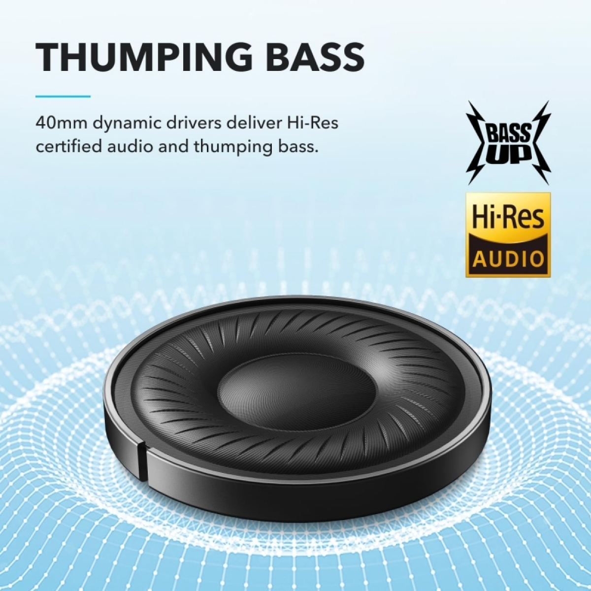 Soundcore by Anker Q20i Ασύρματα / Ενσύρματα Over Ear Ακουστικά με 40 ώρες Λειτουργίας και Quick Charge Λευκά - Image 4