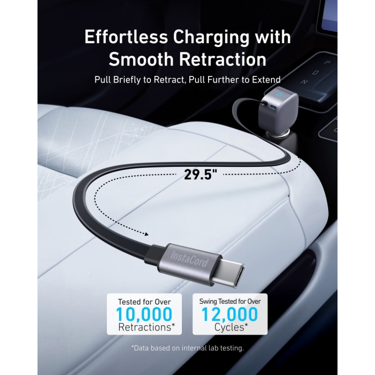 Anker Φορτιστής Αυτοκινήτου 75W Γρήγορης Φόρτισης με μία Θύρα: 1xType-C μαζί με Καλώδιο Type-C Μαύρο Χρώμα - Image 3