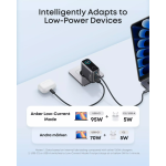 Anker Φορτιστής με Θύρα USB-A και 2 Θύρες USB-C και Καλώδιο USB-C - USB-C 100W Power Delivery Dark Grey (Smart Display) - Image 4