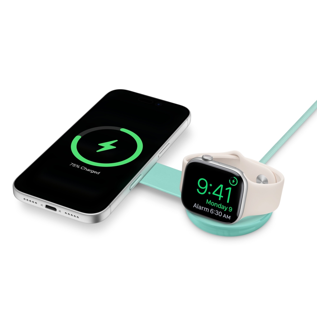 Twelve South ButterFly SE 25W Ασύρματος Φορτιστής 2 Θέσεων iPhone/AppleWatch Συμβατός με Magsafe Translucent (Mint) TS-2633 - Image 3