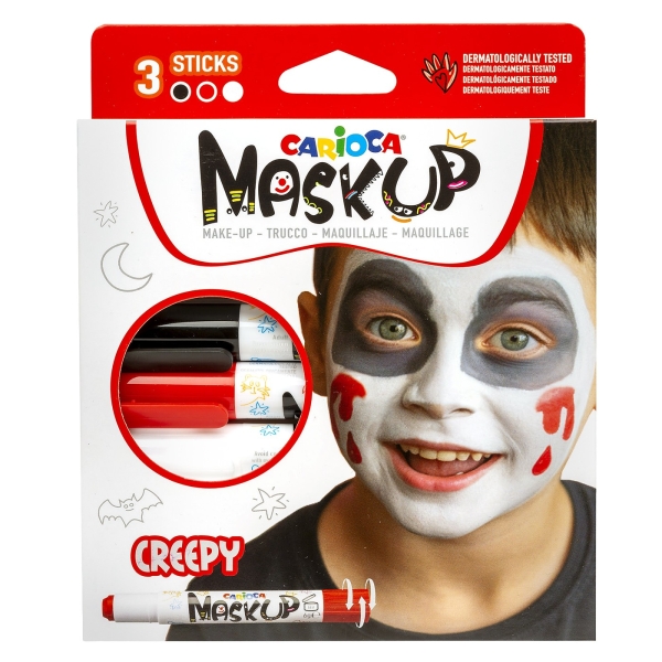 Βαφές Προσώπου 3τεμ Carioca Maskup (Κόκκινο-Άσπρο-Μαύρο)  Carioca 43491 - 1 τμχ