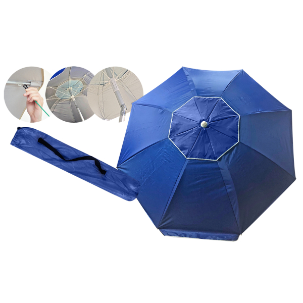 Ομπρέλα Παραλίας Alu-Fiberglass 2m με Επένδυση UV SummerTiempo 622363 - 1 τμχ