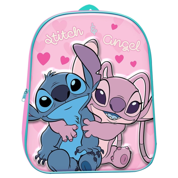 Τσάντα Πλάτης Νηπίου Stitch & Angel 3d 31x26x11cm Stitch - 1 τμχ