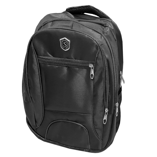 Τσάντα Πλάτης Μαύρη 4 zip 44x32x20cm JustNote 703428 - 1 τμχ