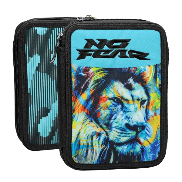 Κασετίνα Διπλή Γεμάτη No Fear Fluo Lion 20x14x4cm Gim 348-45100 - 1 τμχ