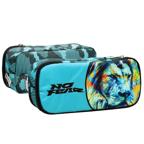 Κασετίνα Βαρελάκι Οβαλ no Fear Fluo Lion 23x10x6cm Gim 348-45141 - 1 τμχ