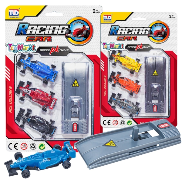 Σετ 3 Φόρμουλες Free Wheels με Εκτοξευτήρα 17x25x2cm ToyMarkt 88765 - 1 τμχ