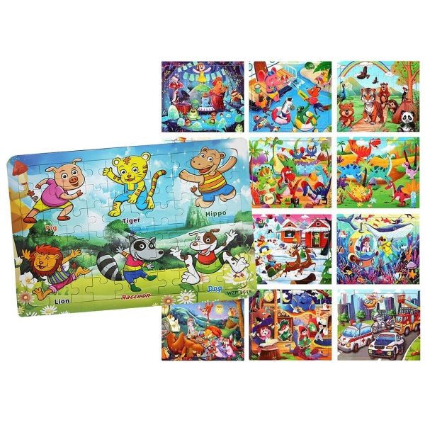 Παζλ Ξύλινο 60 τεμ Ζωάκια 30x22,5xcm ToyMarkt 891932 - 1 τμχ