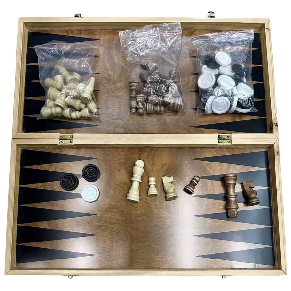 Τάβλι-Σκάκι Μεγάλο με Πιόνια & Πούλια 48x23,5x3,5cm ToyMarkt 891940 - 1 τμχ