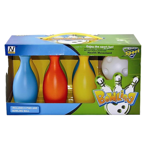 Mπόουλινγκ 6 Κορίνες και 1 Μπάλα 31x16cm ToyMarkt 913703 - 1 τμχ